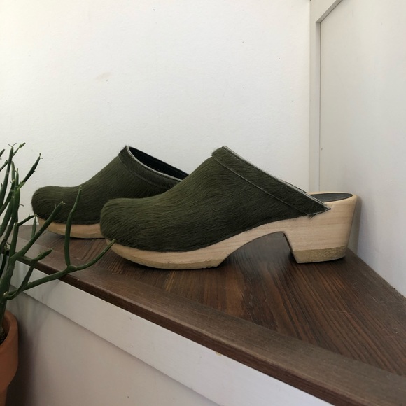 No.6 Old School Clog Mid Heel in Forest Pony, 39 - Picture 7 of 14